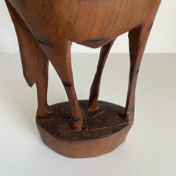 Hand‎ Carved Wooden Giraffe Figurine Statue Sculpture Home Decor Collector Kenya - Picture 7 of 9